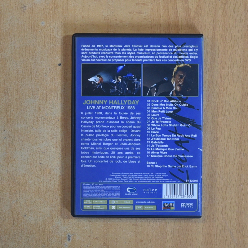 JOHNNY HALLYDAY - LIVE AT MONTREAUX - DVD