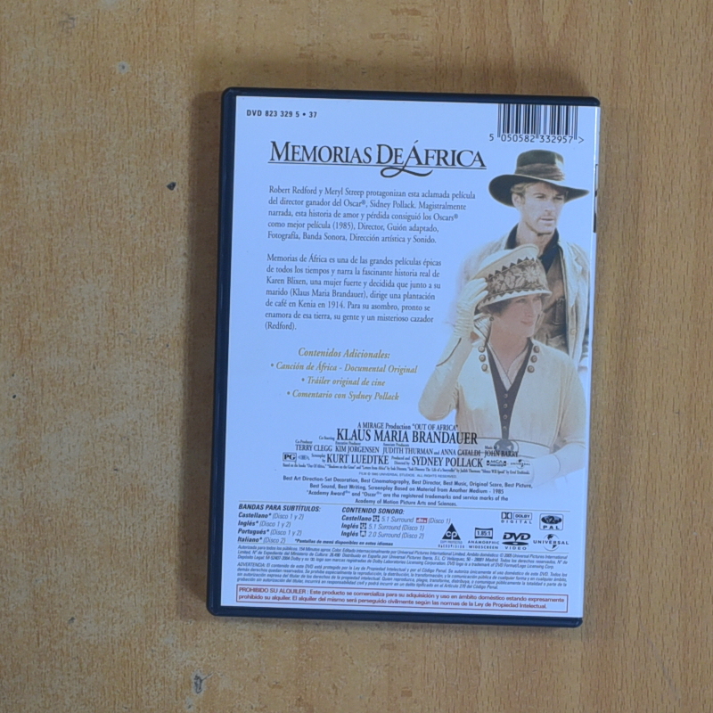 MEMORIAS DE AFRICA - DVD
