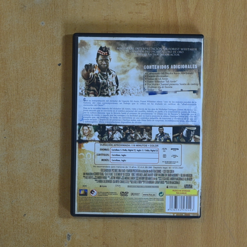 EL ULTIMO REY DE ESCOCIA - DVD