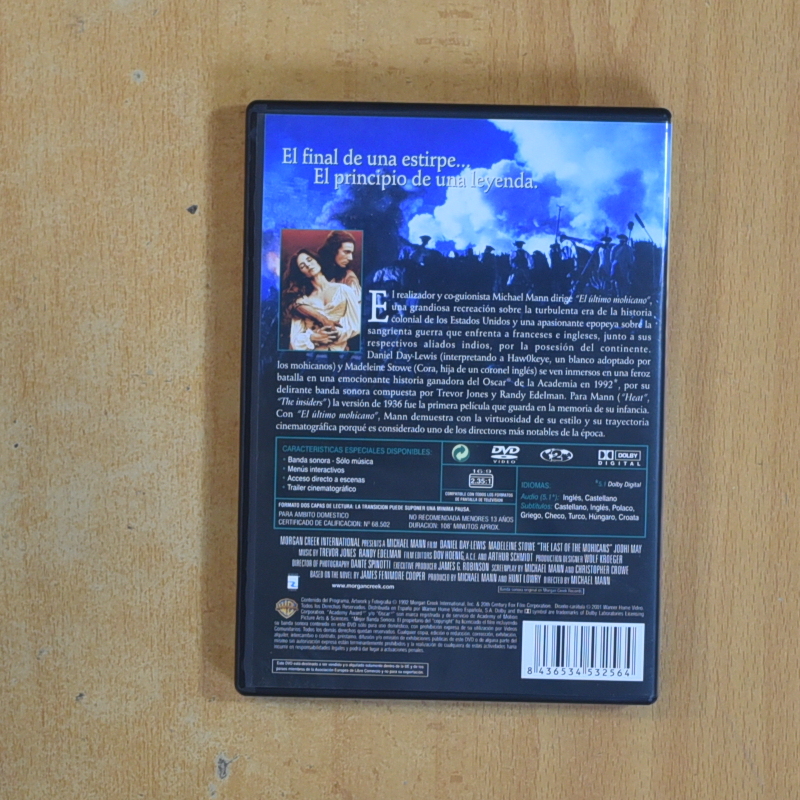 EL ULTIMO MOHICANO - DVD