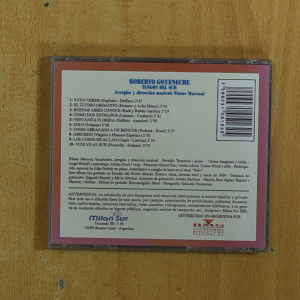 ROBERTO GOYENECHE / NESTOR MARCONI - TANGOS DEL SUR - CD