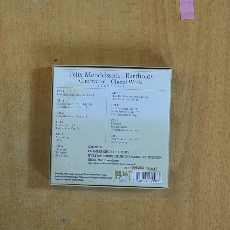 MENDELSSOHN - CHORWERKE / CHORAL WORKS - CD