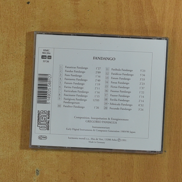 GREGORIO PANIAGUA - FANDANGO - CD