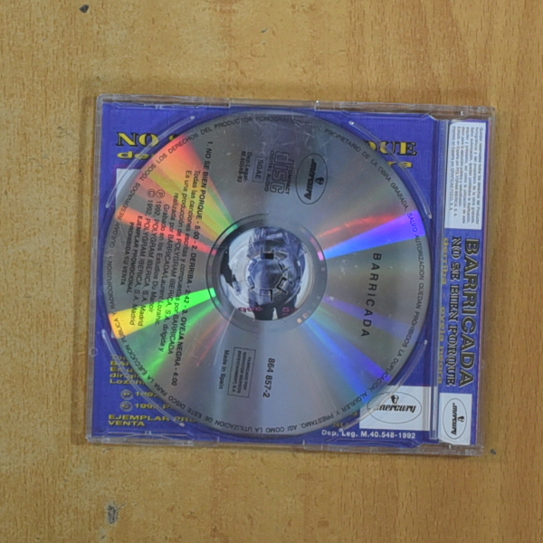 BARRICADA - NO SE BIEN PORQUE - CD SINGLE
