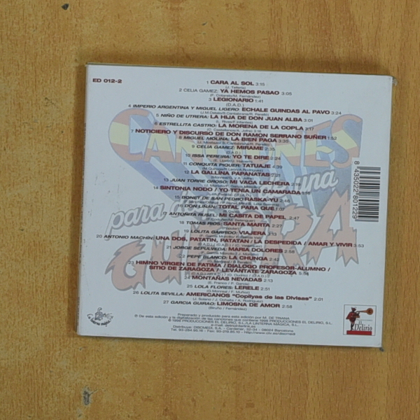 VARIOS - CANCIONES PARA DESPUES DE UNA GUERRA - CD