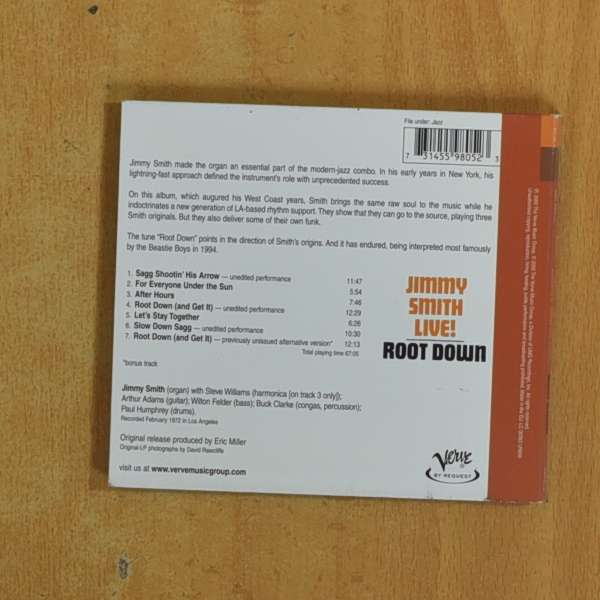 JIMMY SMITH - ROOT DOWN JIMMY SMITH LIVE - CD