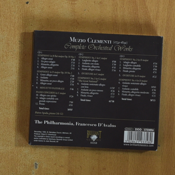 CLEMENTI - COMPLETE ORCHESTRAL WORKS - CD