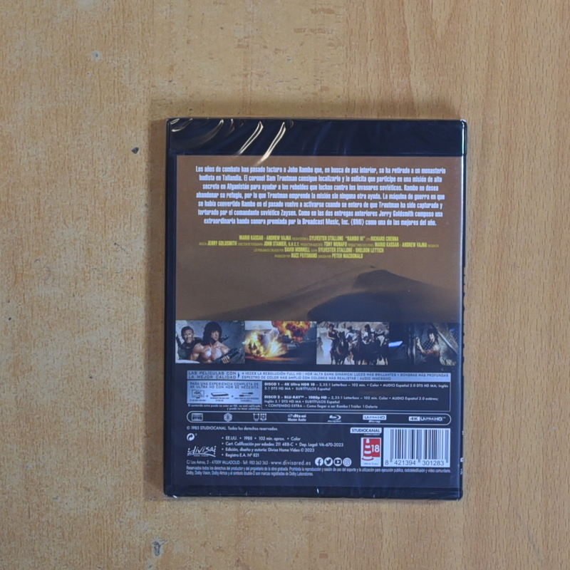 RAMBO III 4K - BLURAY