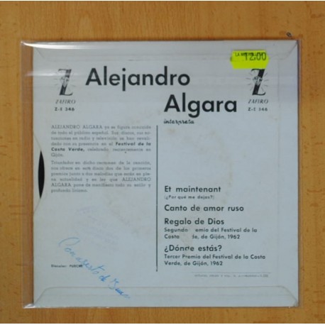 ALEJANDRO ALGARA - ET MAINTENANT + 3 - EP