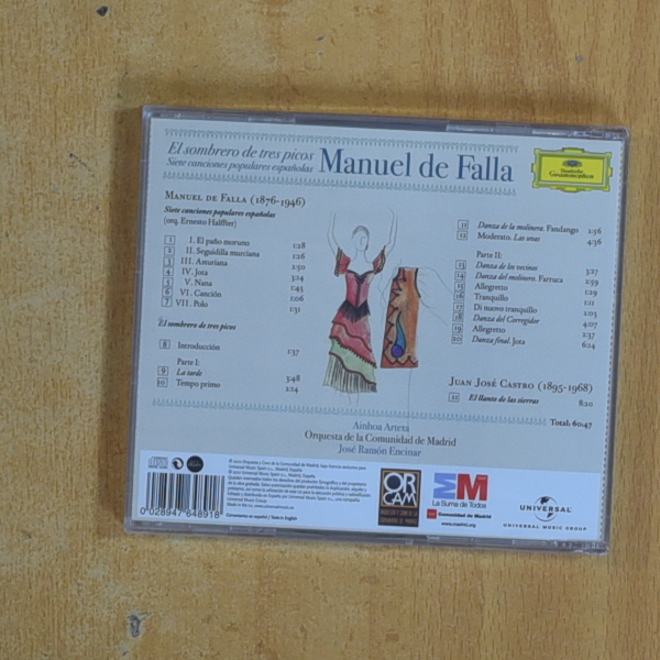 MANUEL DE FALLA - EL SOMBRERO DE TRES PICOS - CD