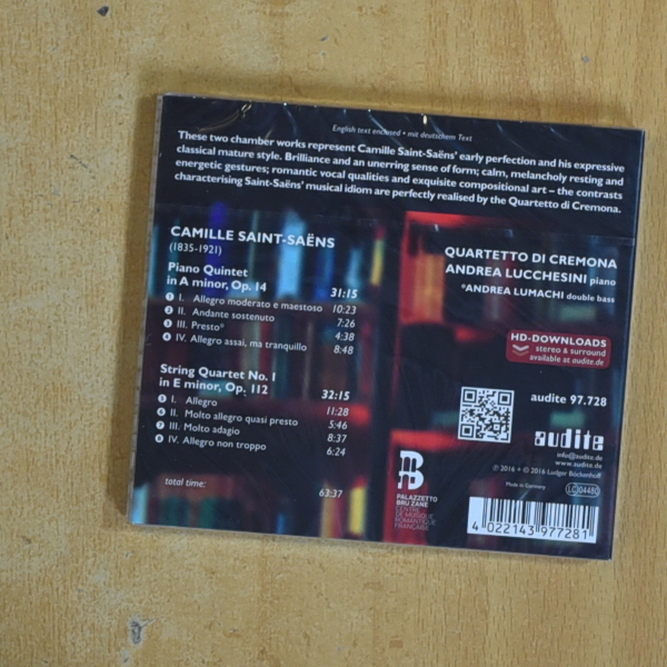 ANDREA LUCCHESINI / QUARTETTO DI CREMONA - PIANO QUINTET / STRING QUARTET NO 1 - CD