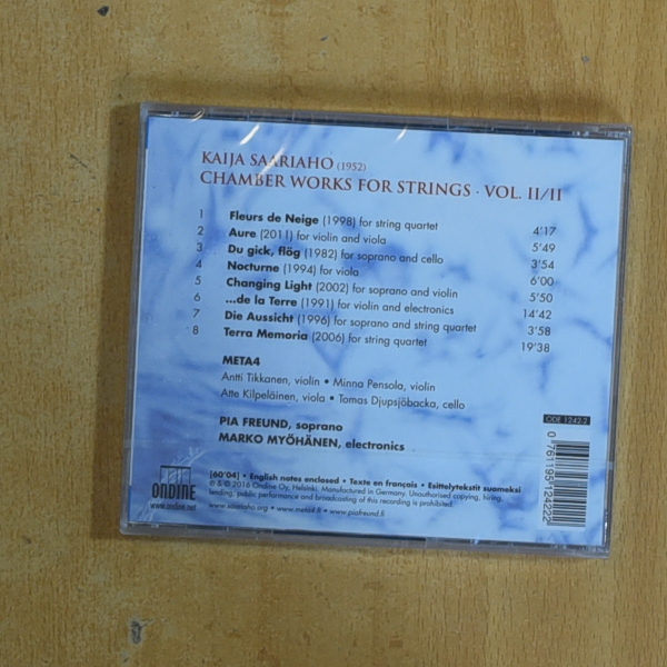 KAIJA SAARIAHO  CHAMBER WORKS FOR STRINGS VOL 2 - CD
