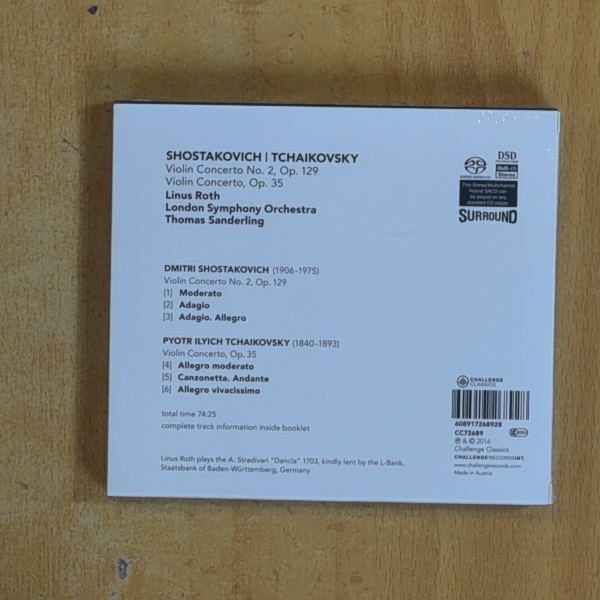 SHOSTAKOVICH / TCHAIKOVSKY - VIOLIN CONCERTO NO 2 OP 129 / VIOLIN CONCERTO OP 35 - CD