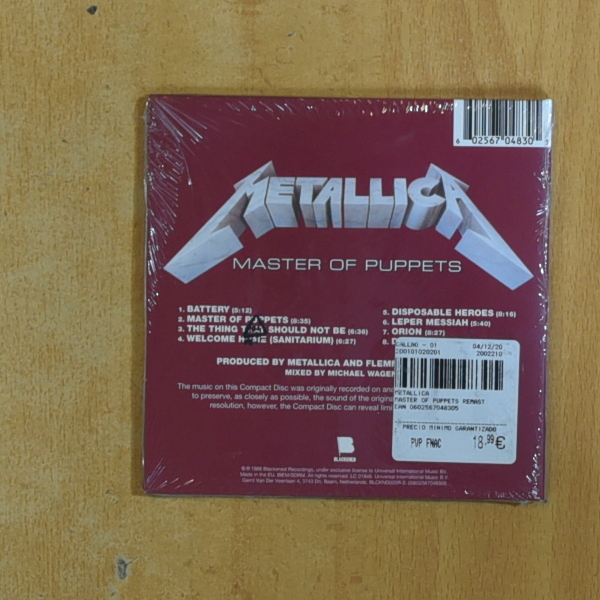 METALLICA - MASTER OF PUPPETS - CD