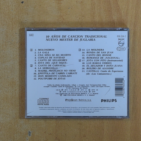 NUEVO MESTER DE JUGLARIA - EN DIRECTO - CD