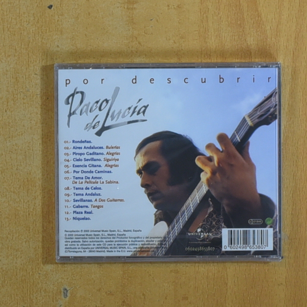 PACO DE LUCIA - POR DESCUBRIR - CD