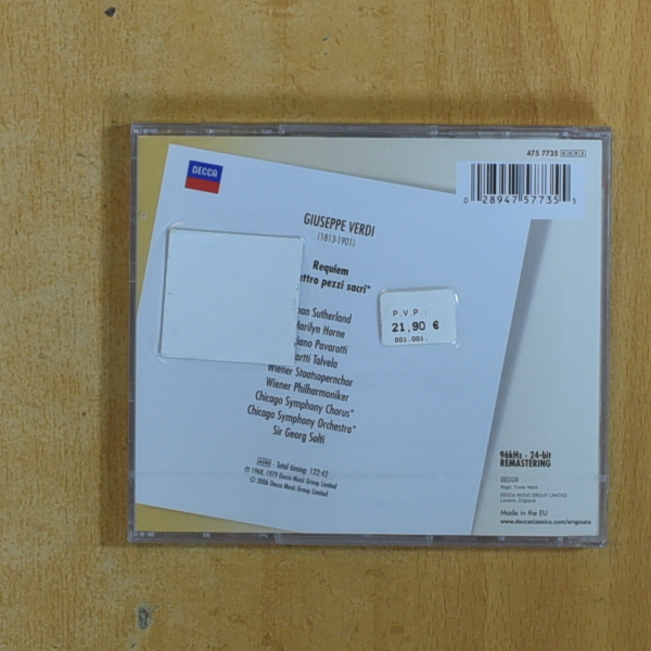 VERDI - REQUIEM - CD