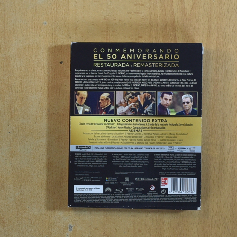 EL PADRINO TRILOGIA 4K - BLURAY