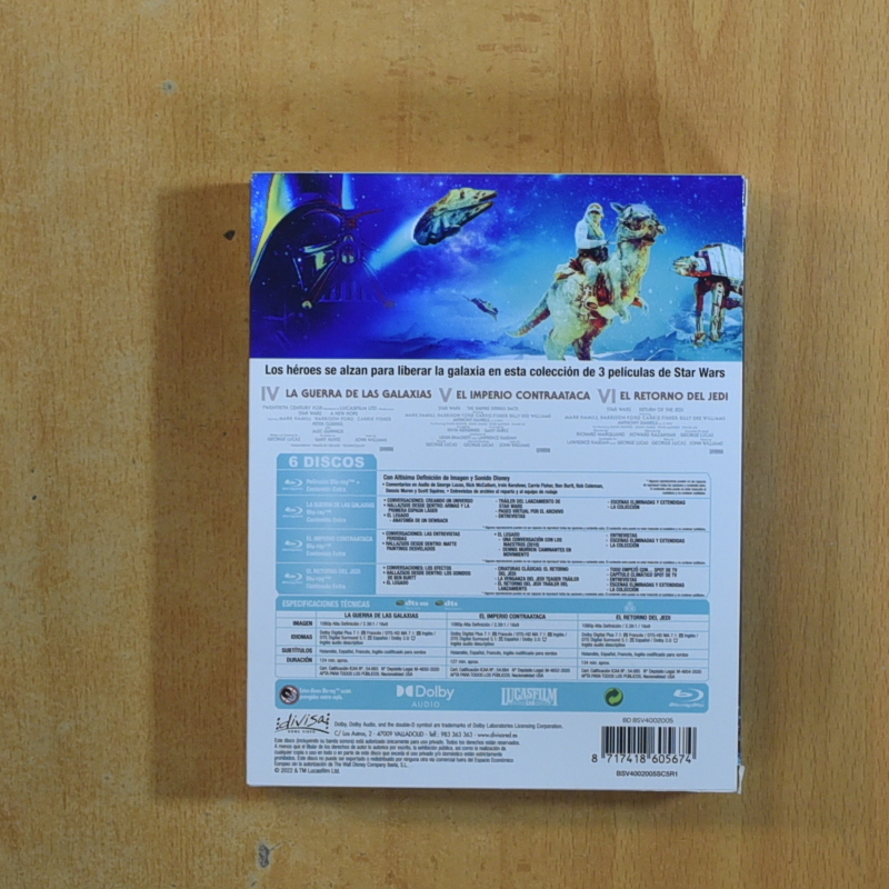 STAR WARS LA GUERRA DE LAS GALAXIAS / EL IMPERIO CONTRAATACA / EL RETORNO DEL JEDI - BLURAY
