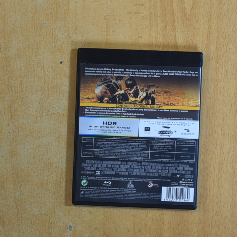 BLACK HAWK DERRIBADO 4K - BLURAY