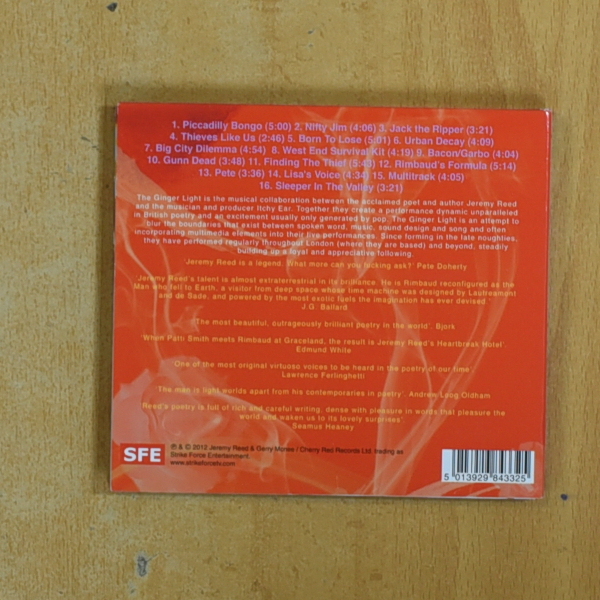 JEREMY REED & THE GINGER LIGHT - BIG CITY DILEMMA - CD