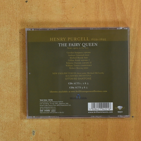 PURCELL - THE FAIRY QUEEN - CD