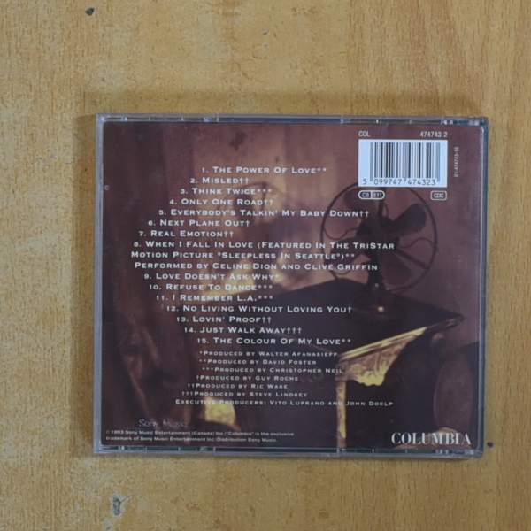 CELINE DION - THE COLOUR OF MY LOVE - CD