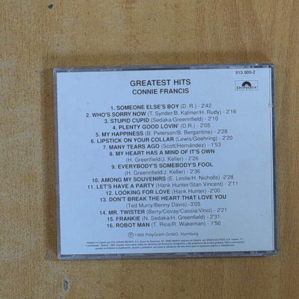 CONNIE FRANCIS - CONNIE FRANCIS - CD
