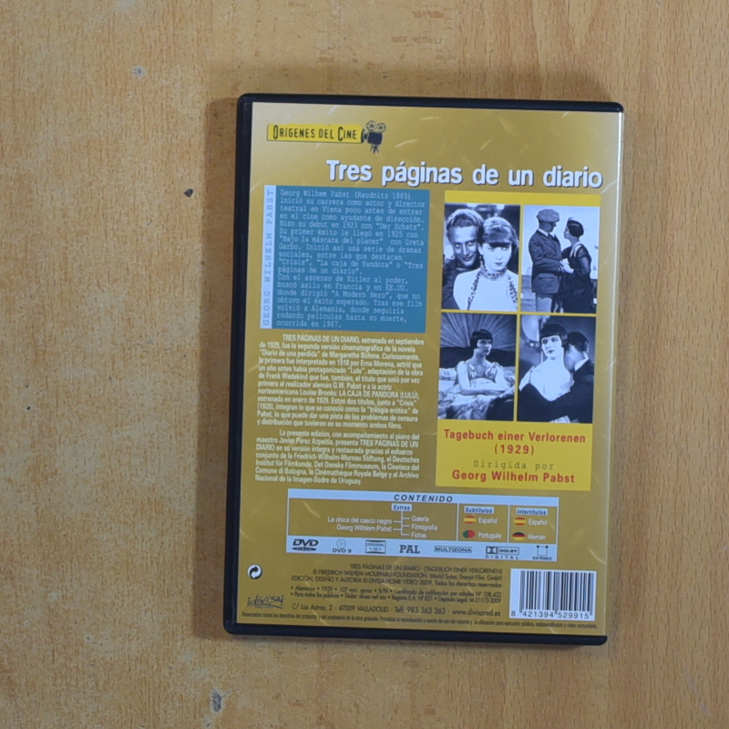 TRES PAGINAS DE UN DIARIO - DVD