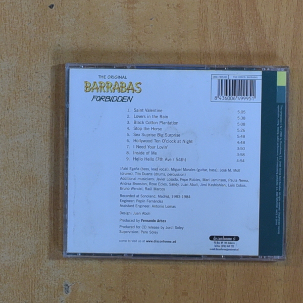 BARRABAS - FORBIDDEN - CD