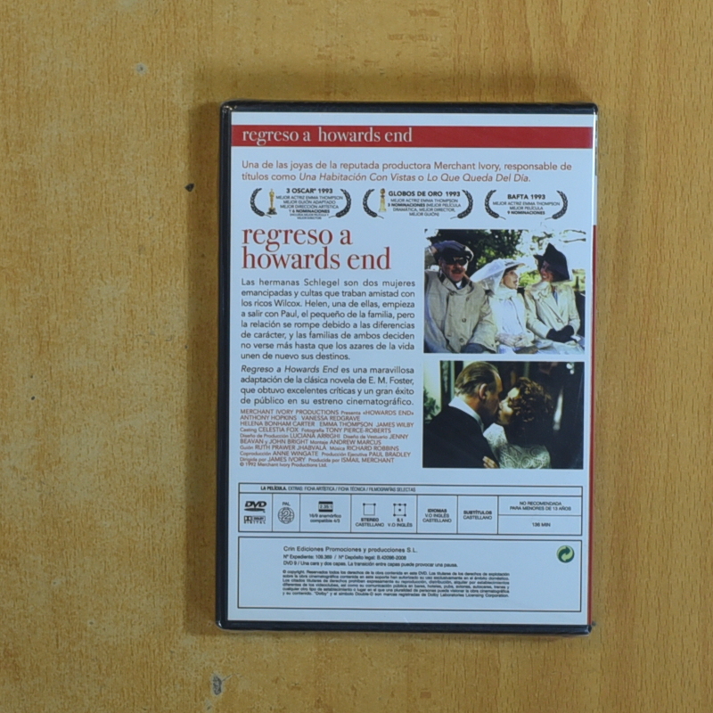 REGRESO A HOWARDS END - DVD