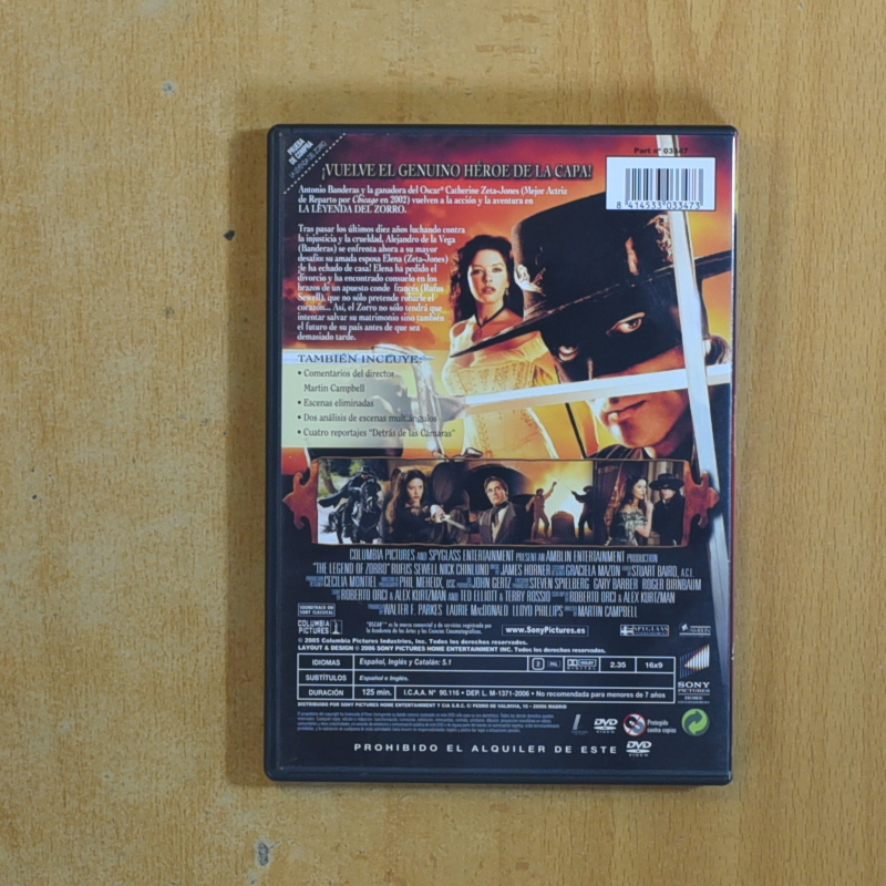 LA LEYENDA DEL ZORRO - DVD