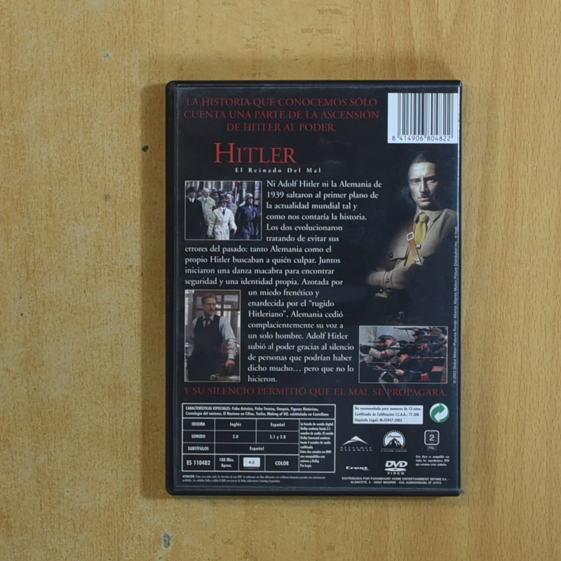 HITLER EL REINADO DEL MAL - DVD