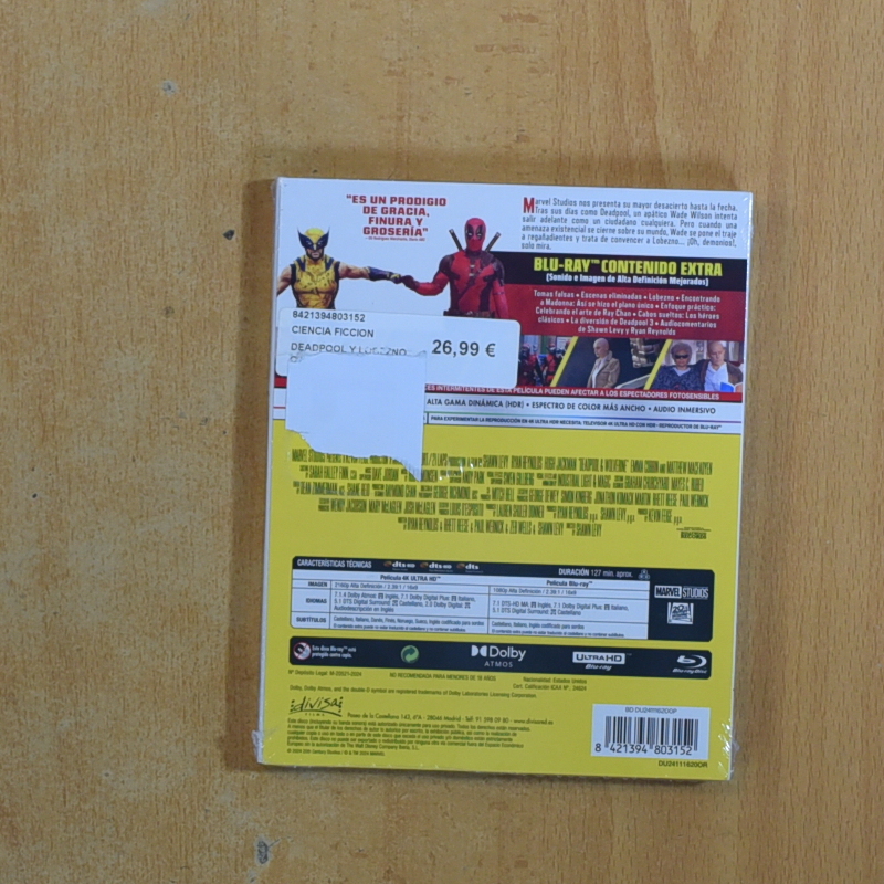 DEADPOOL Y LOBEZNO 4K - BLURAY