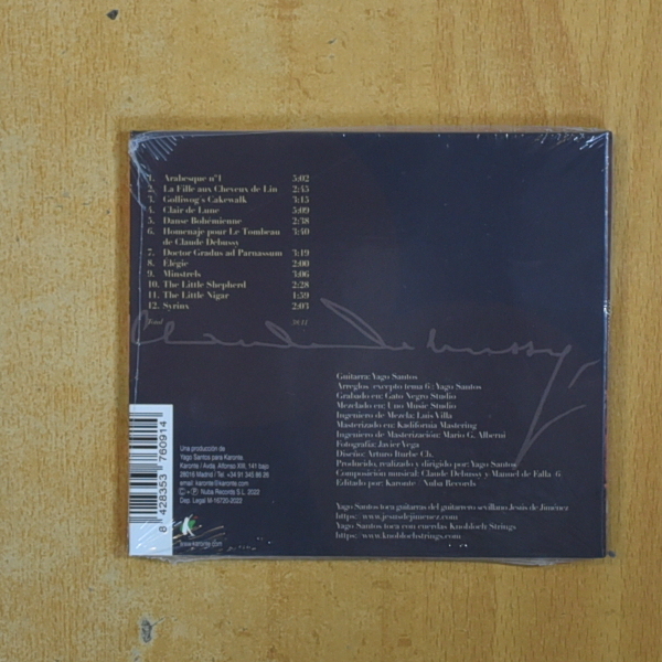 YAGO SANTOS - HOMENAJE A CLAUDE DEBUSSY - CD