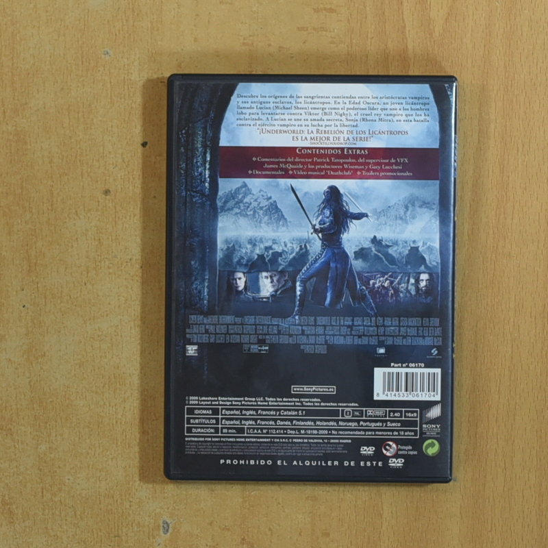 UNDERWORLD LA REBELION DE LOS LICANTROPOS - DVD