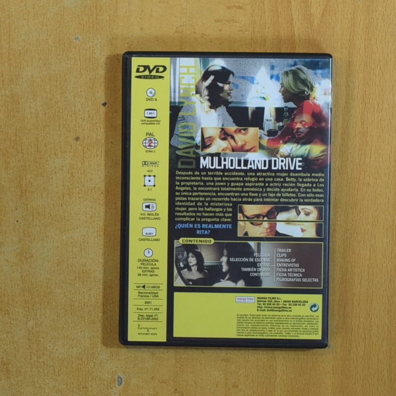 MULHOLLAND DRIVE - DVD