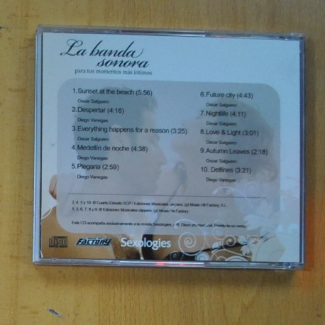VARIOS - SEXOLOGIES LA BANDA SONORA PARA TUS MOMENTOS MAS INTIMOS - CD