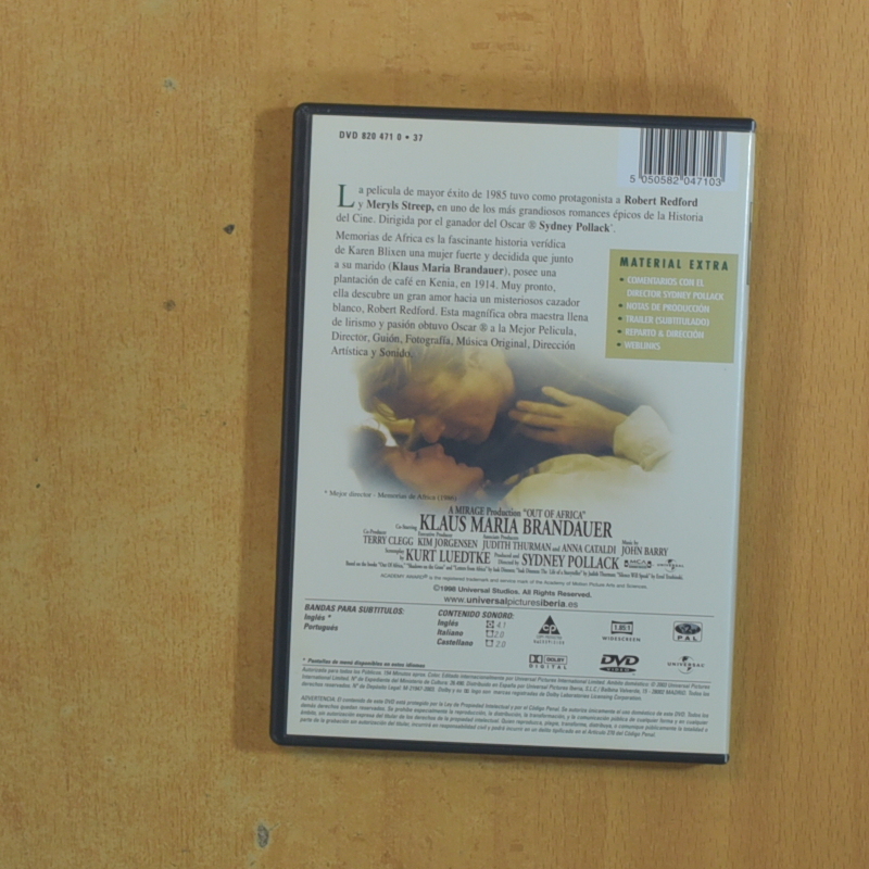 MEMORIAS DE AFRICA - DVD