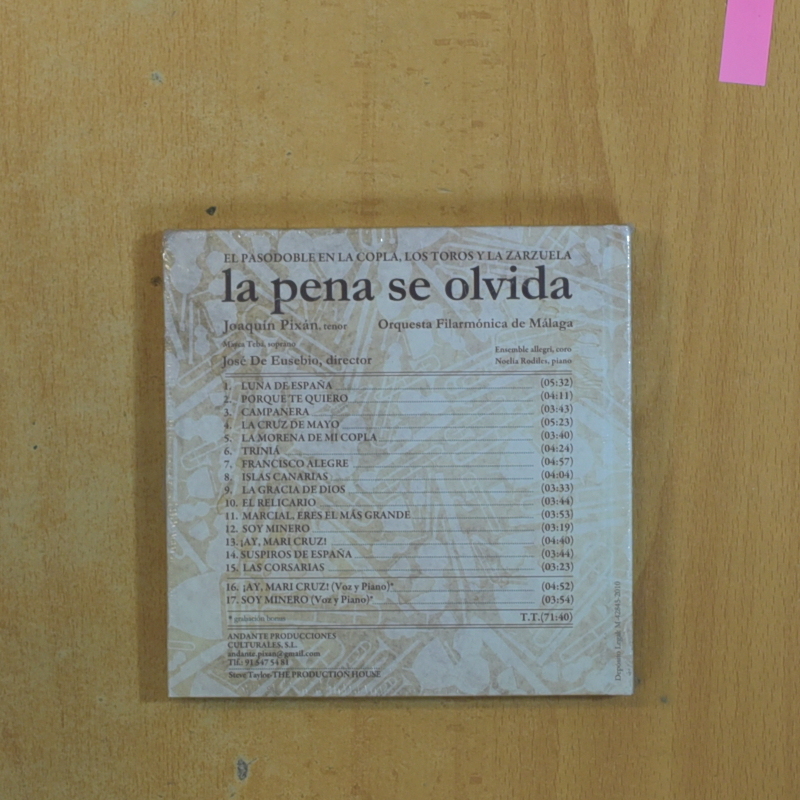 JOAQUIN PIXAN - LA PENA SE OLVIDA - CD