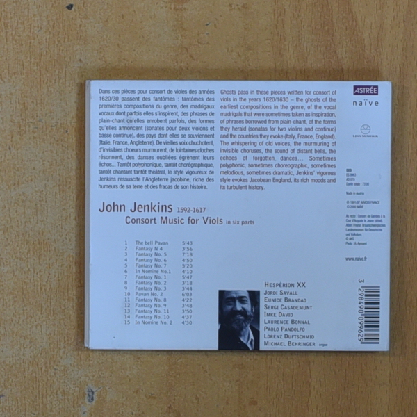 JOHN JENKINS - CONSORT MUSIC FOR VIOLS - CD