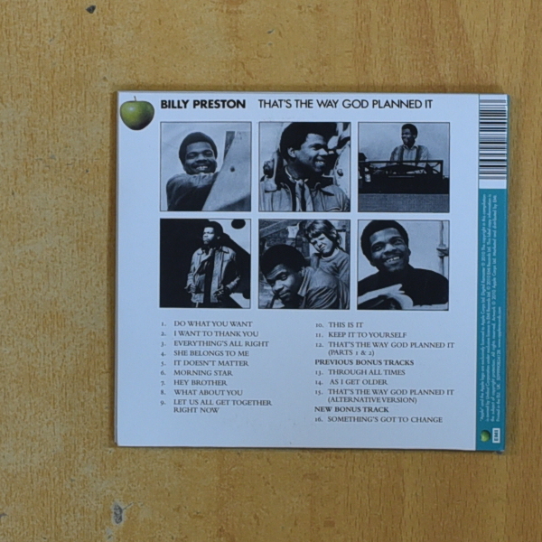 BILLY PRESTON - THATS THE WAY GOD PLANNED IT - CD
