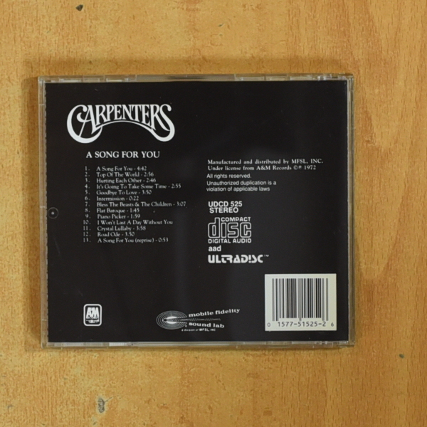 CARPENTERS - A SONG FOR YOU - CD