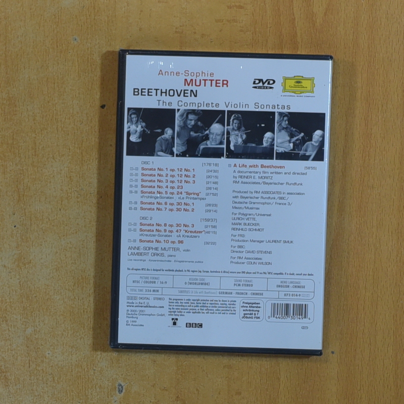 BEETHOVEN THE COMPLETE VIOLIN SONATAS - DVD