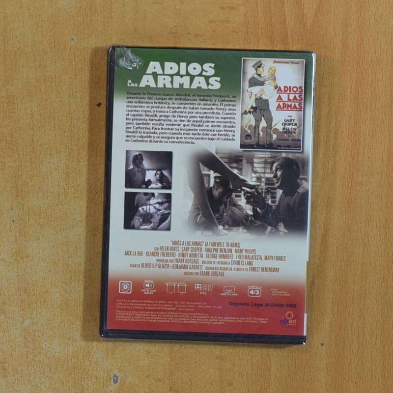 ADIOS A LAS ARMAS - DVD