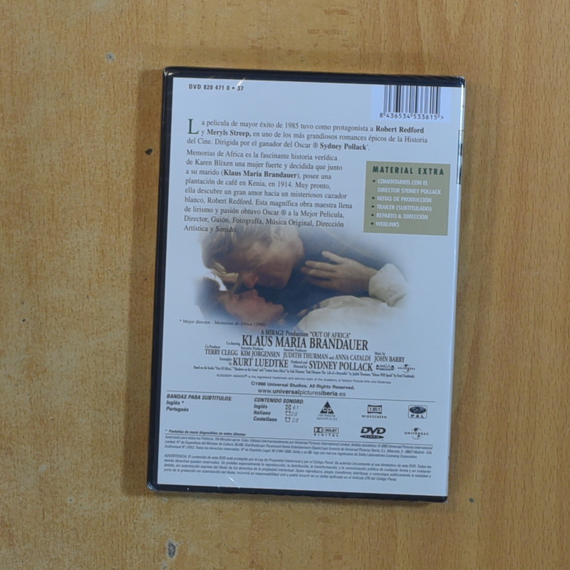 MEMORIAS DE AFRICA - DVD