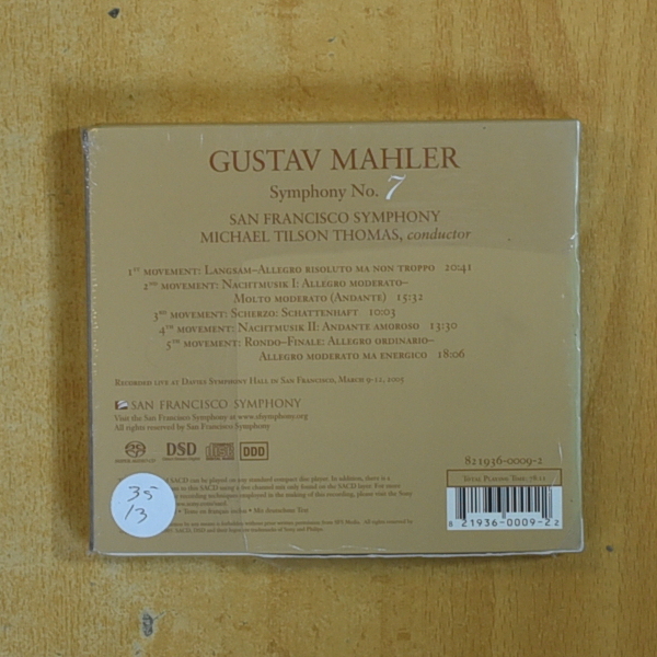 MAHLER - SAN FRANCISCO SYMPHONY - CD