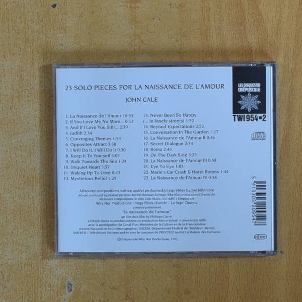 JOHN CALE - 23 SOLO PIECES FOR LA NAISSANCE DE L AMOUR - CD