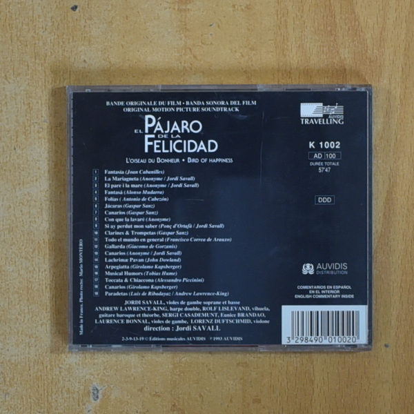 JORDI SAVALL - EL PAJARO DE LA FELICIDAD - CD