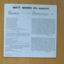 MATT MONROE - VOLVERE ALGUNA VEZ / CON MI CANCION - SINGLE